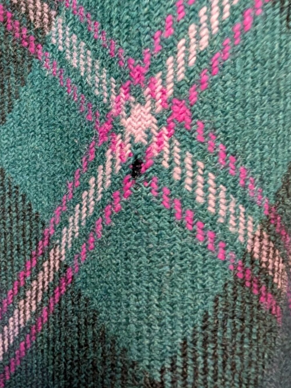Vintage Deans Of Scotland Sz 12 Green Black Pink Plaid 100% Wool Academia Skirt - Picture 8 of 11